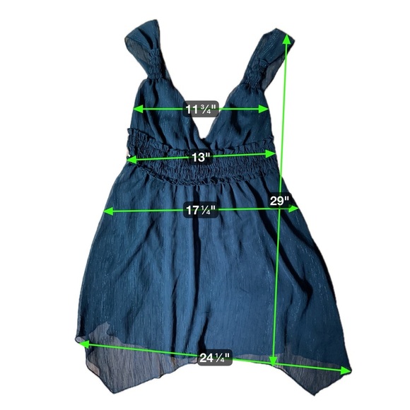 Vintage Jordache Y2K Black Babydoll Tunic Top Metallic Juniors Size Large - Picture 9 of 15